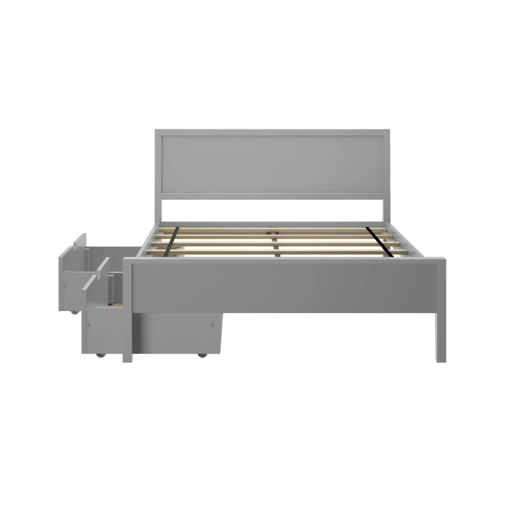 Full Panel Bed With Storage Drawers