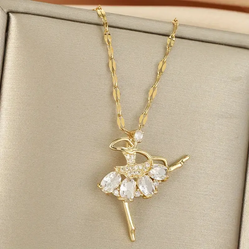 GB Gold Dancer Zircon Necklace