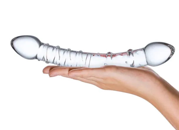 Glas Double Trouble Dildo Clear 10 Inch