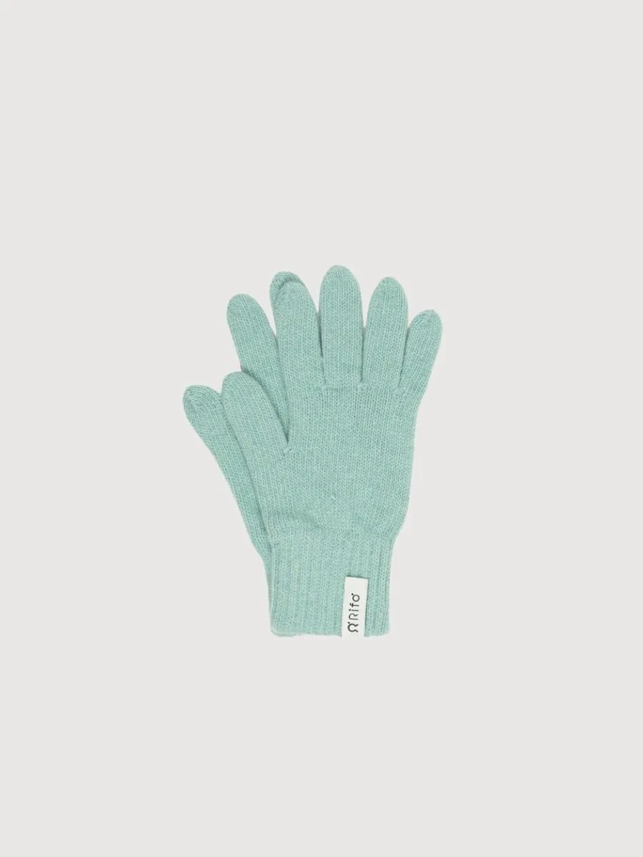 Gloves Anita Mint In Regenerated Cashmere | Rifò