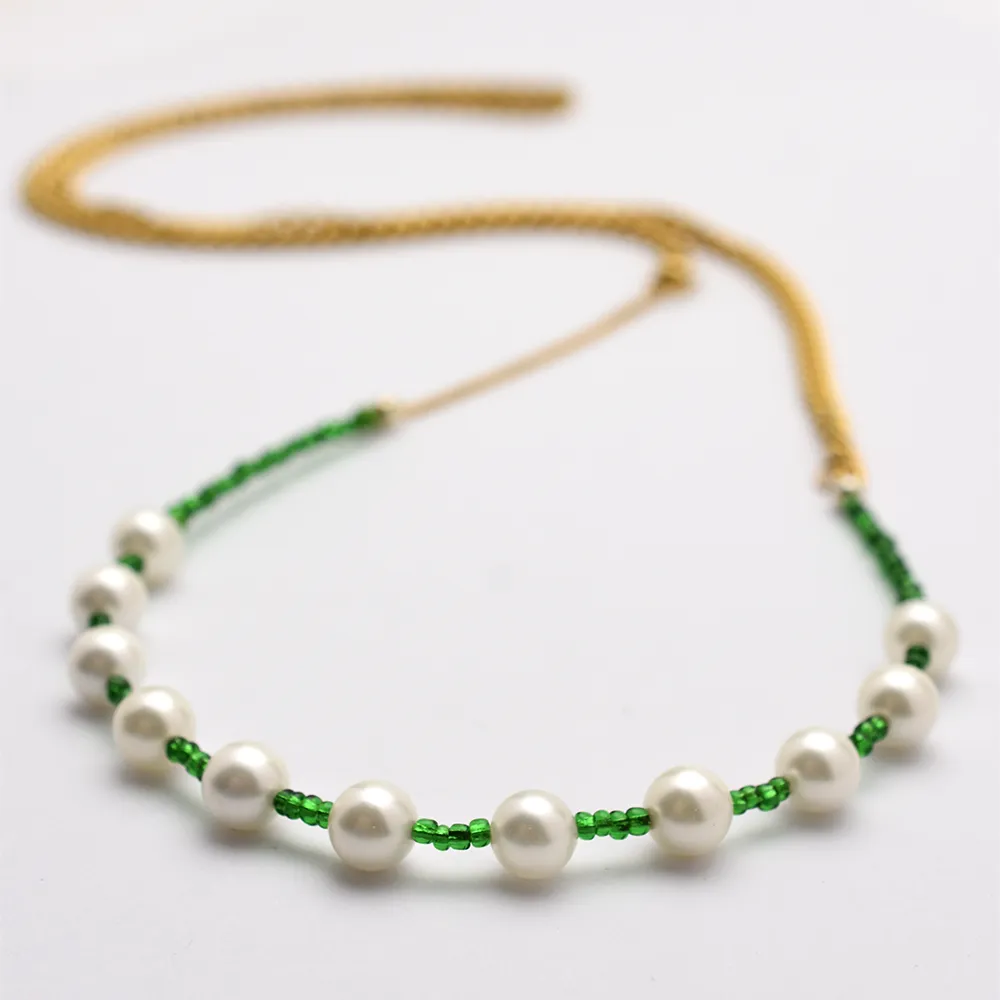 Green Pearl Beaded Belly Chain