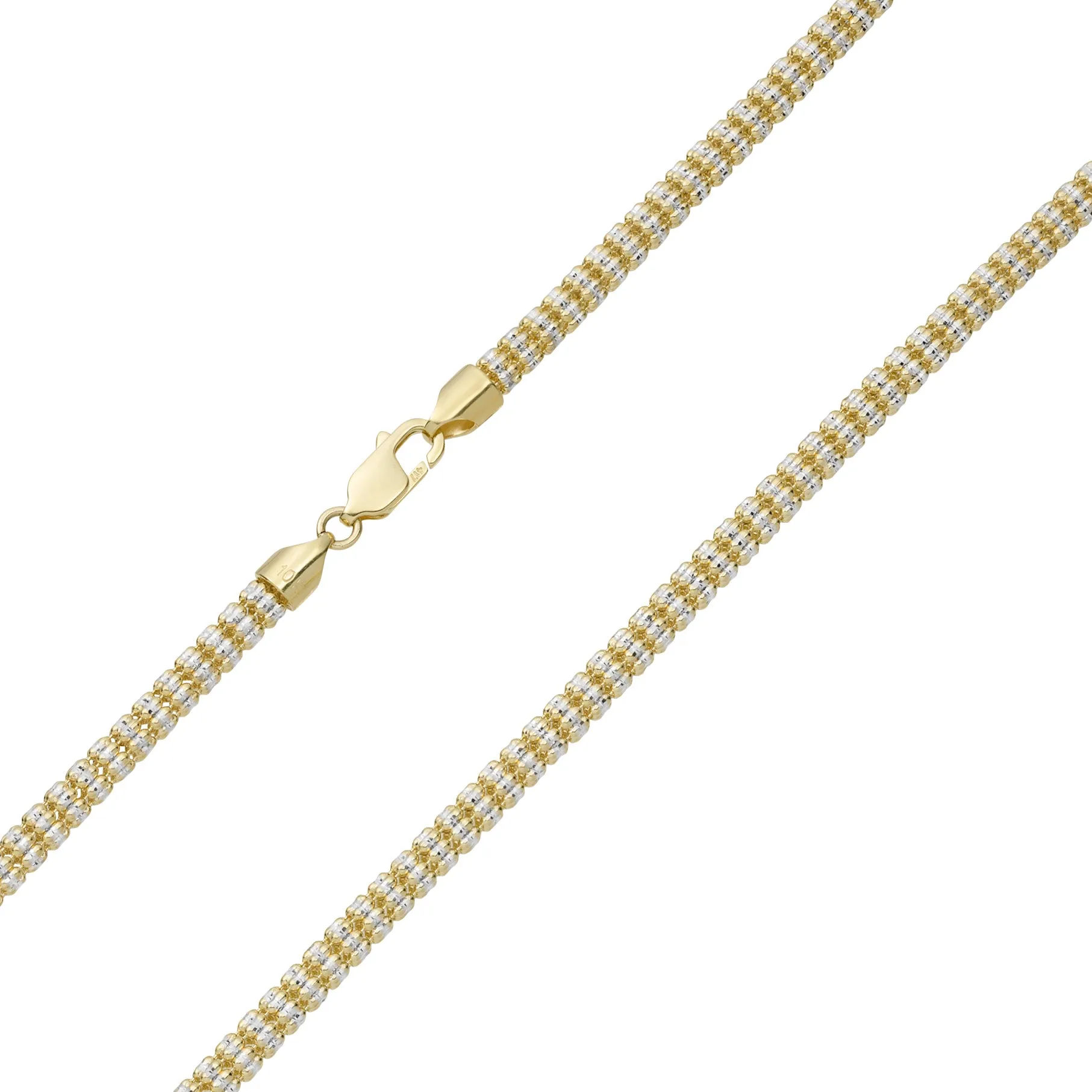 Ice Chain 10K Yellow White Gold