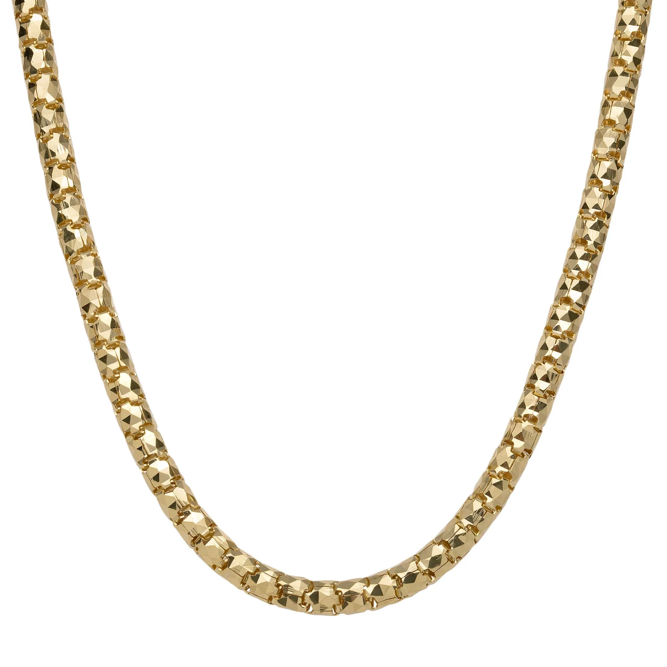 Laser Ice Chain Necklace 10K Yellow Gold