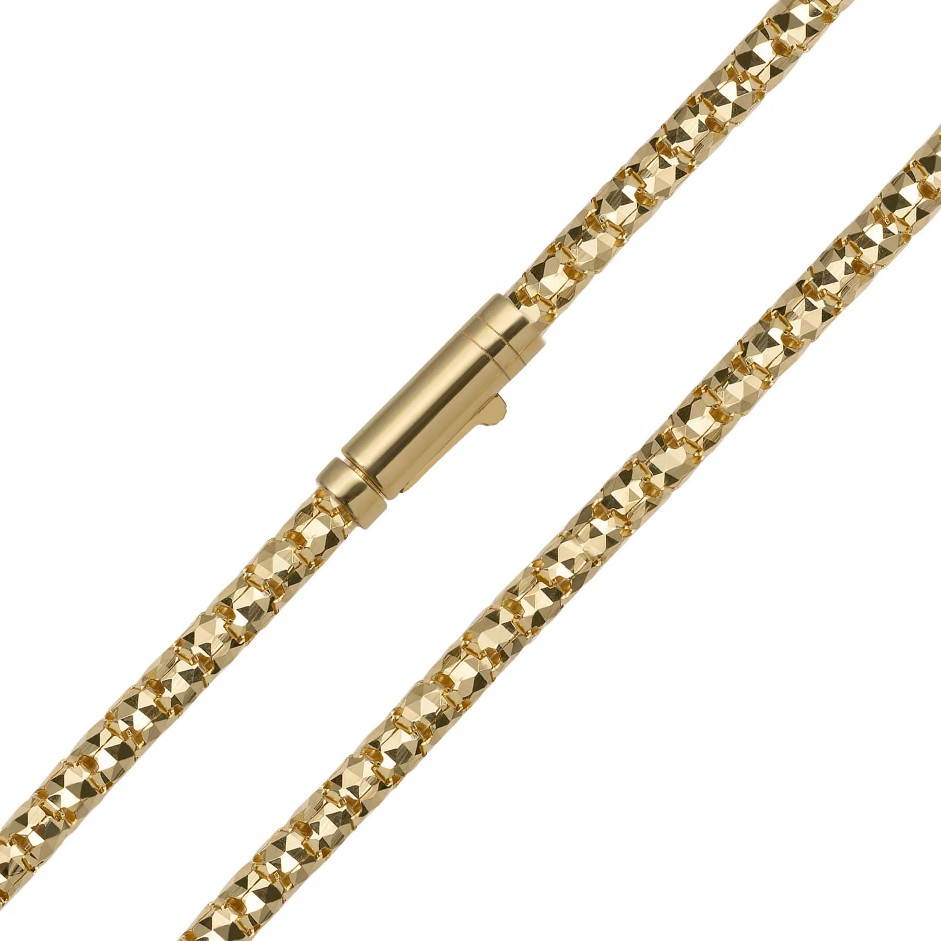 Laser Ice Chain Necklace 10K Yellow Gold