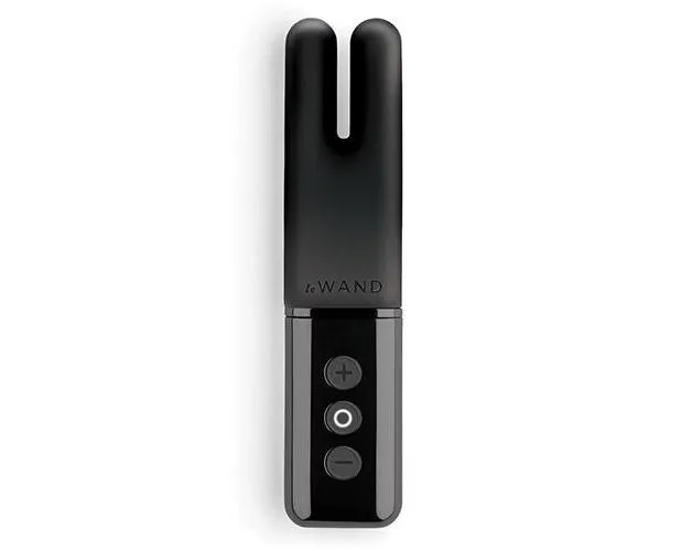 Le Wand Discreet Deux Chrome Twin Motor Rechargeable Clit Vibrator - Black
