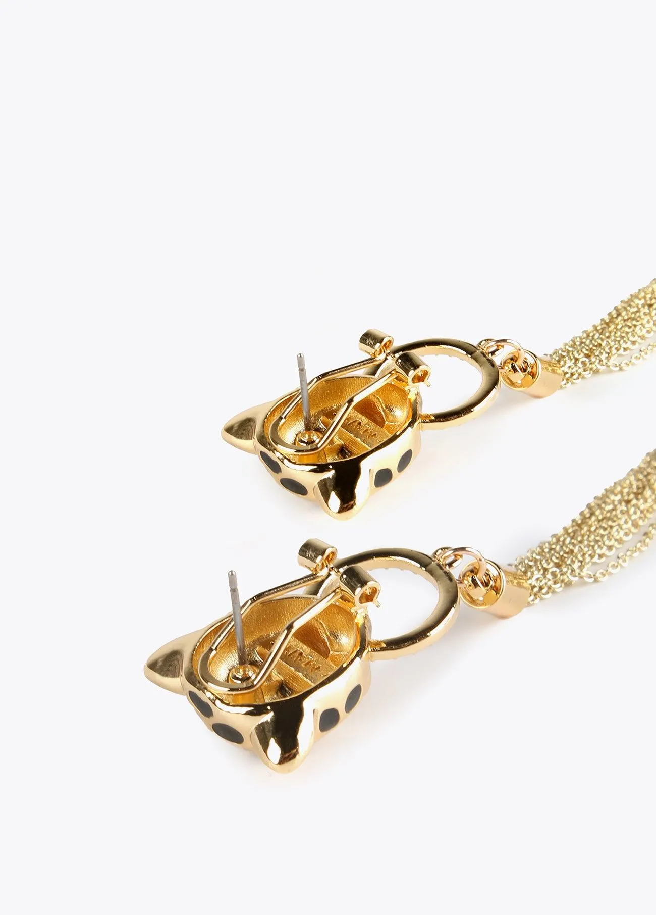 Long leopard earrings