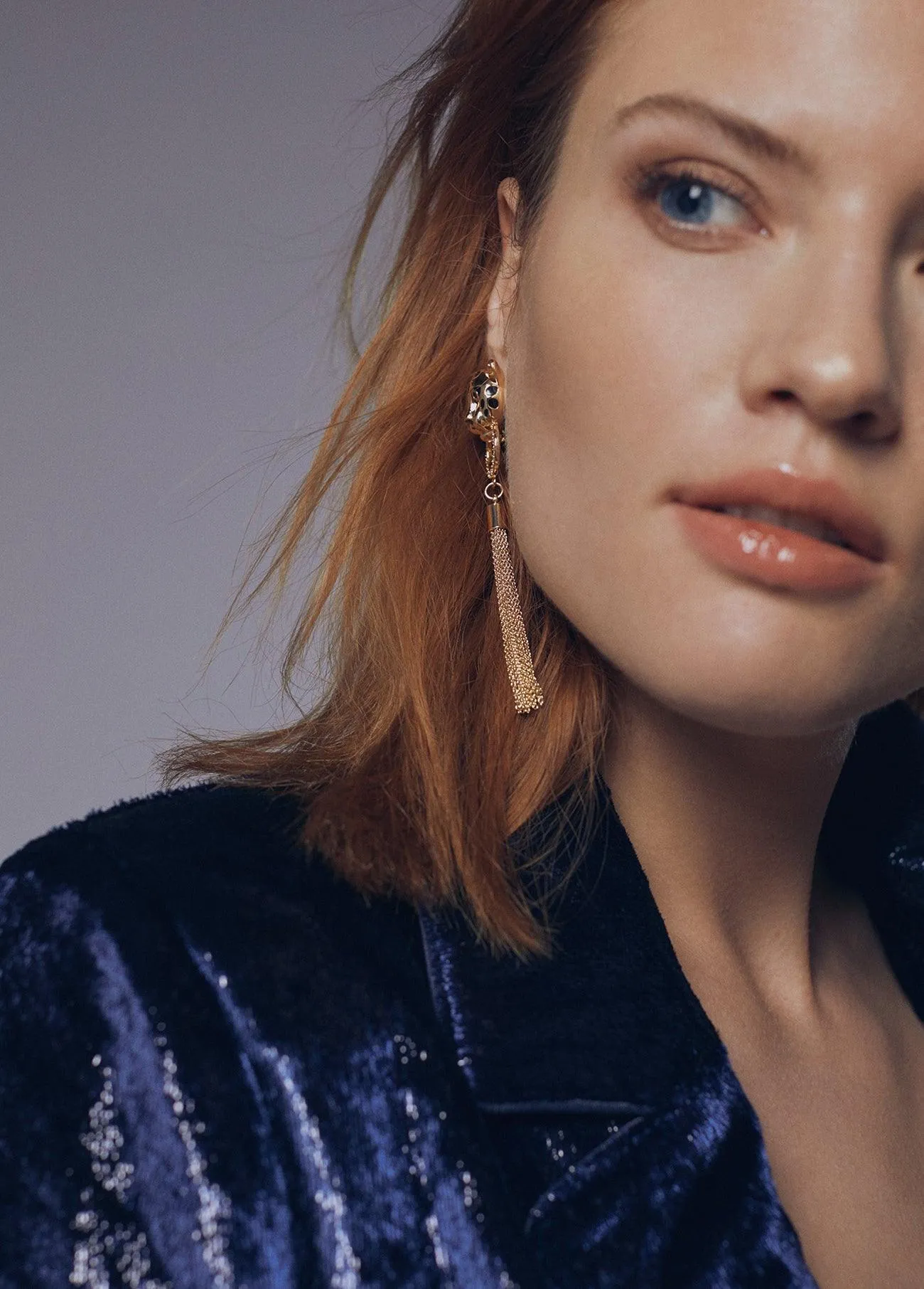 Long leopard earrings