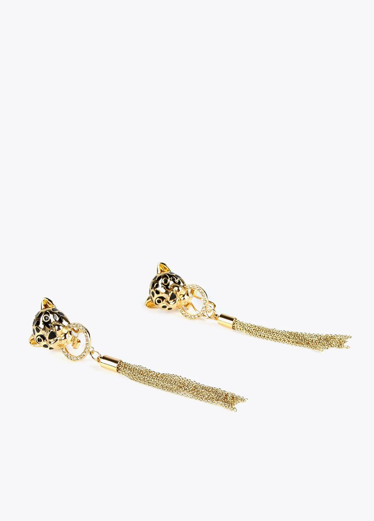 Long leopard earrings