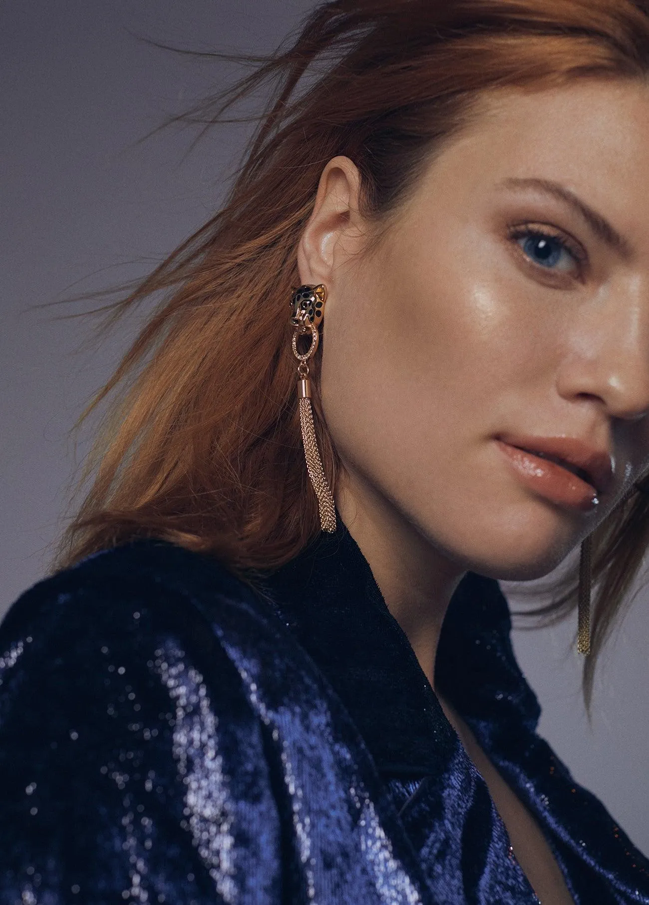 Long leopard earrings