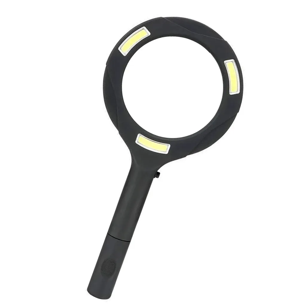 Magnifying Glass with 3 Led Light 3X Power and Rubberized Handle - H01346