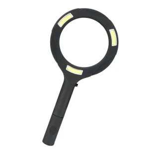 Magnifying Glass with 3 Led Light 3X Power and Rubberized Handle - H01346