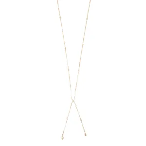 MARQUISE   TEARDROP DIAMOND DRIP SMOOTH BAR BELLY CHAIN