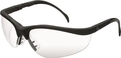 Mcr Klondike Safety Glasses Black Frame Clear Lens