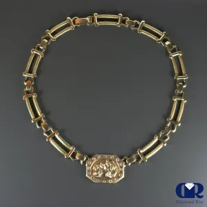 Men's Diamond Chain Necklace In 14K Heavy Yellow Gold With 22"