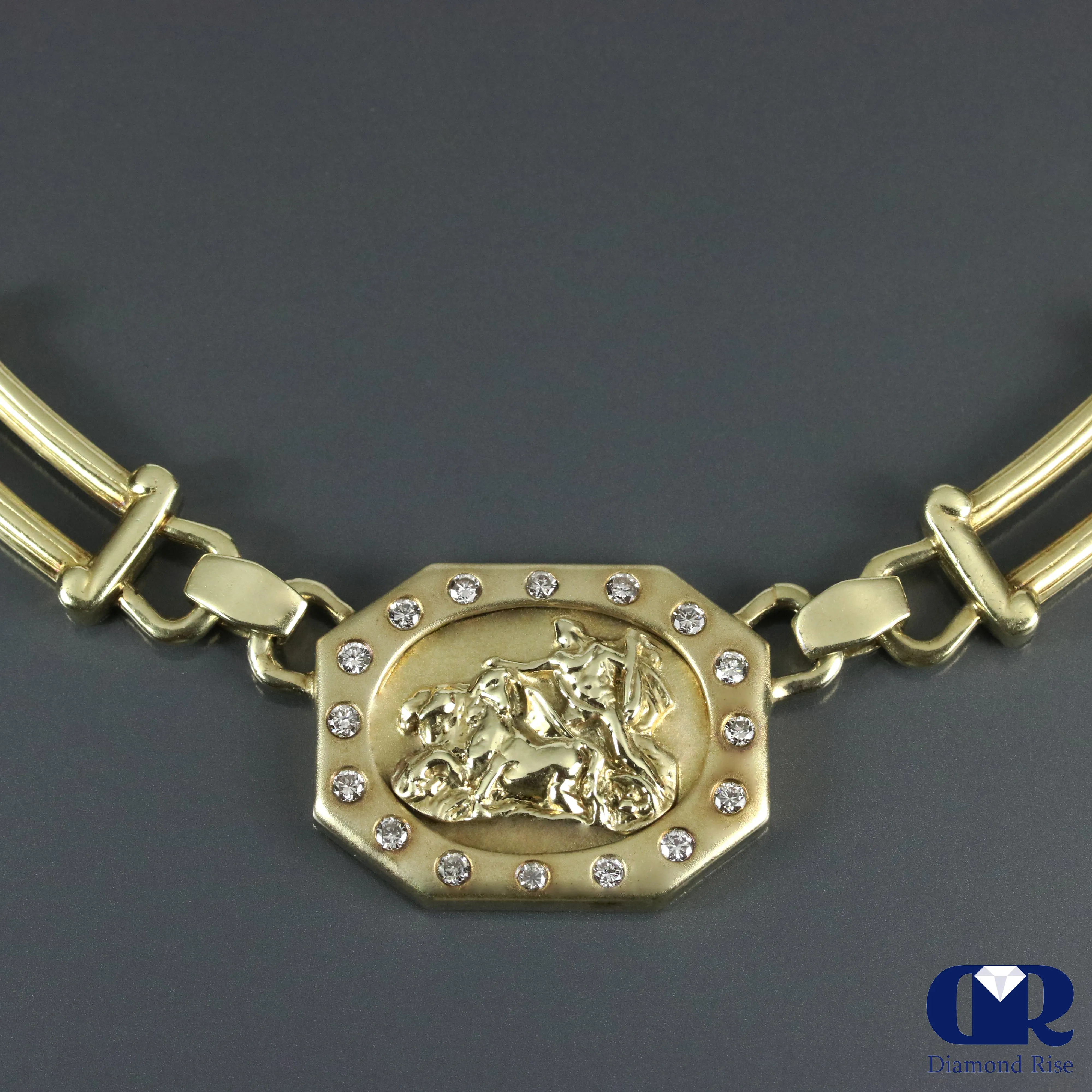 Men's Diamond Chain Necklace In 14K Heavy Yellow Gold With 22"