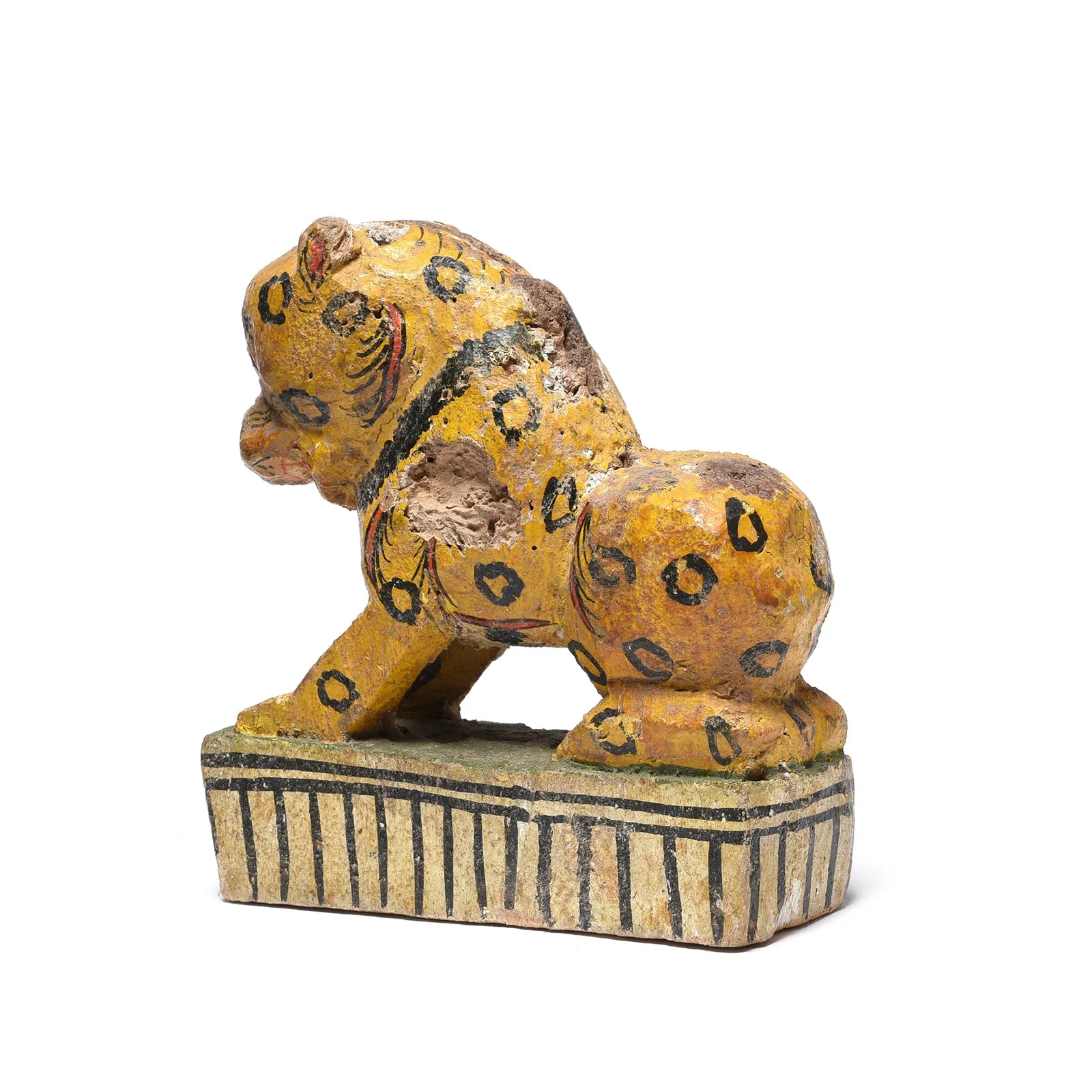 Old Painted Leopard From Orissa - Ca 1920