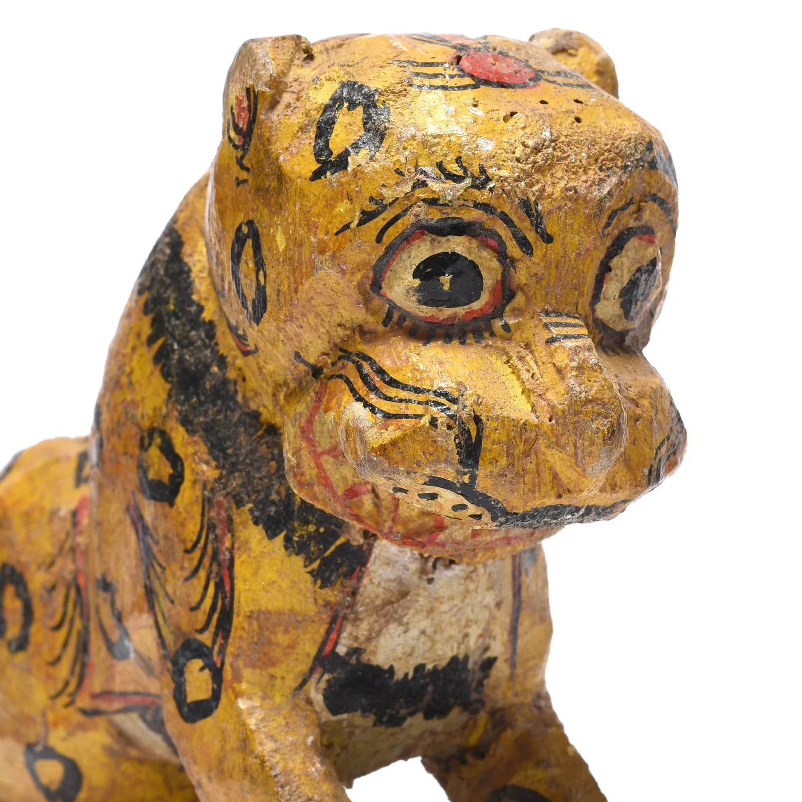 Old Painted Leopard From Orissa - Ca 1920