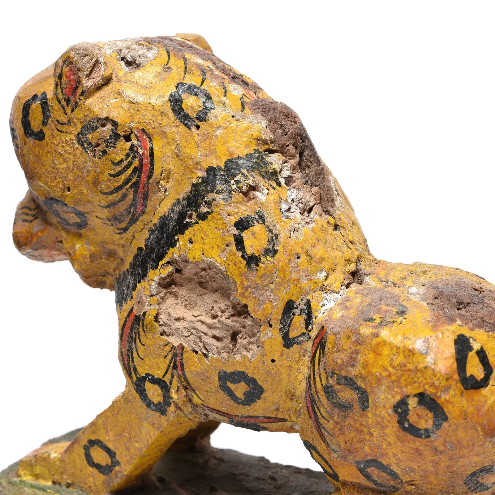 Old Painted Leopard From Orissa - Ca 1920