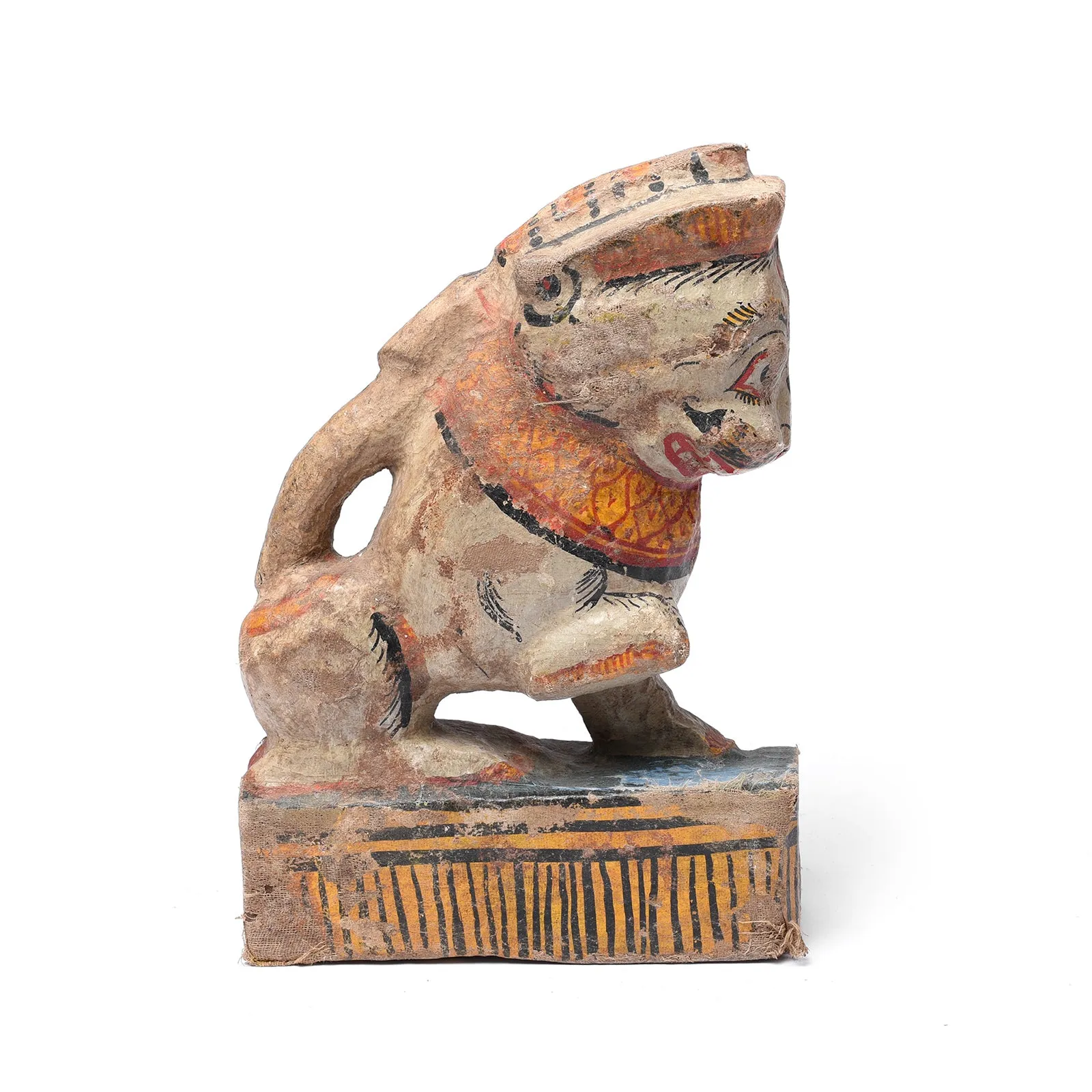 Old Painted Yali Lion From Orissa - Ca 1920