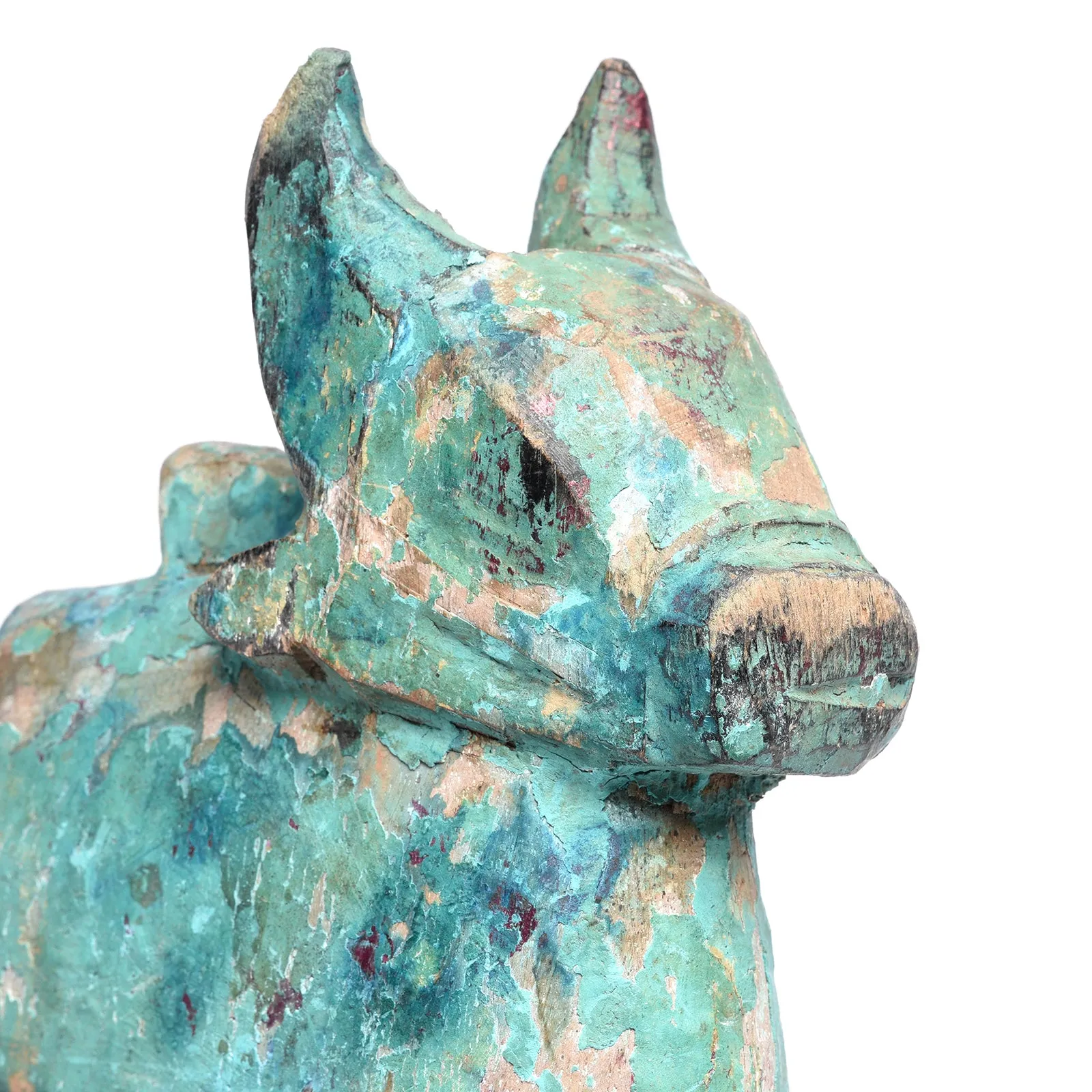 Painted Indian Nandi Bull Wheel Toy - Ca 1920
