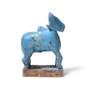 Painted Teak Nandi Bull Toy From Rajasthan - 19th Century