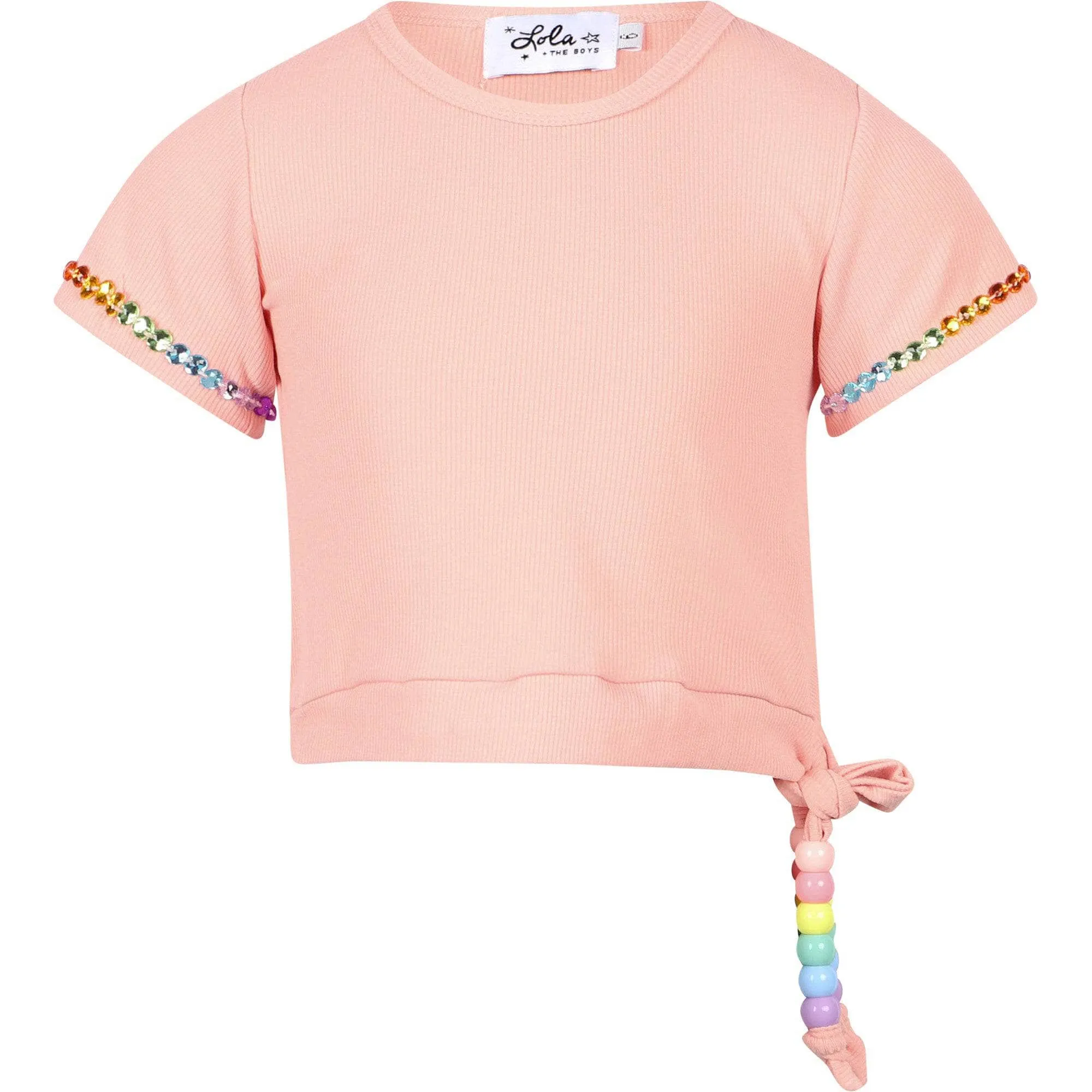 Peach Candy Beaded Short Set