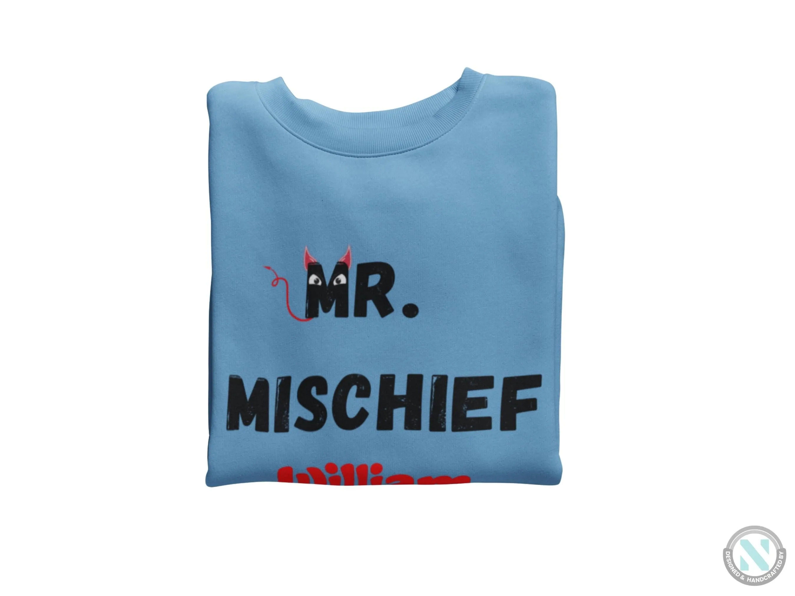 Personalized Long Sleeve Sweatshirt for Toddler Boys, 'Mr Mischief' Text