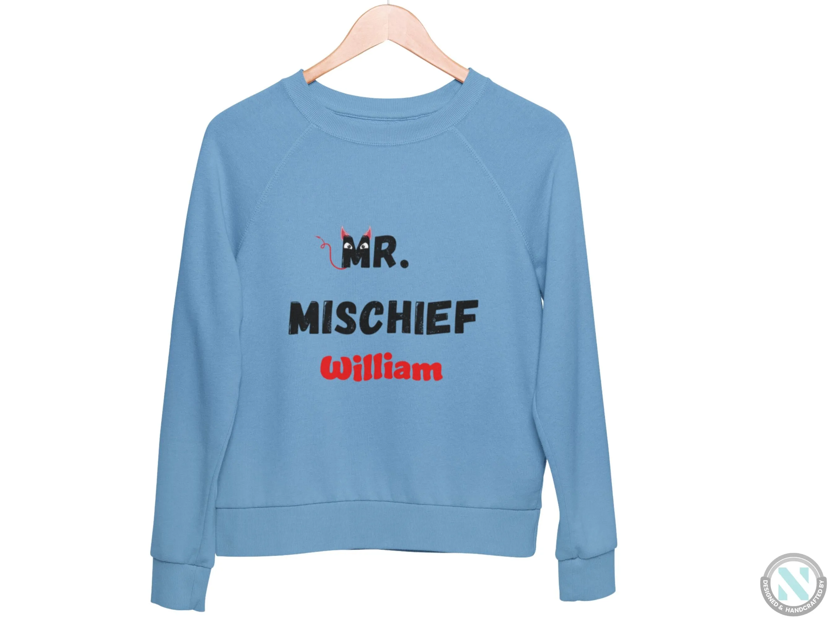 Personalized Long Sleeve Sweatshirt for Toddler Boys, 'Mr Mischief' Text