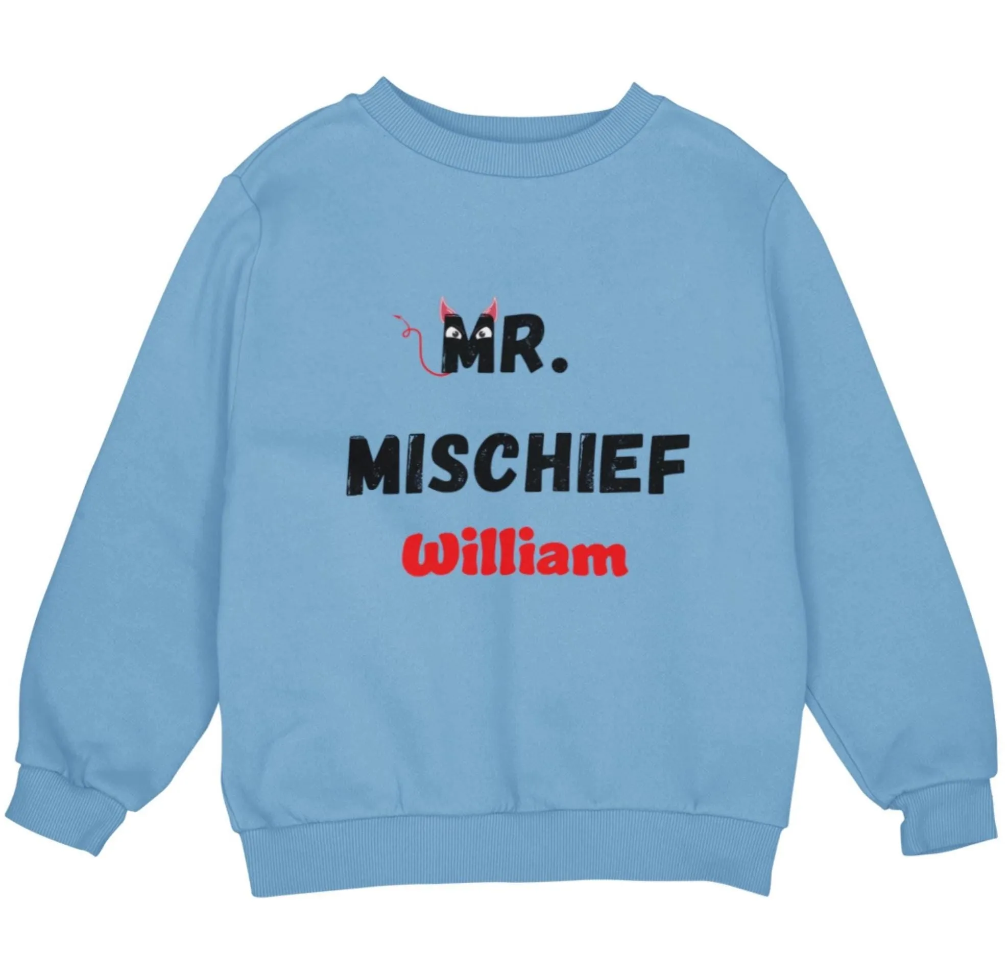 Personalized Long Sleeve Sweatshirt for Toddler Boys, 'Mr Mischief' Text