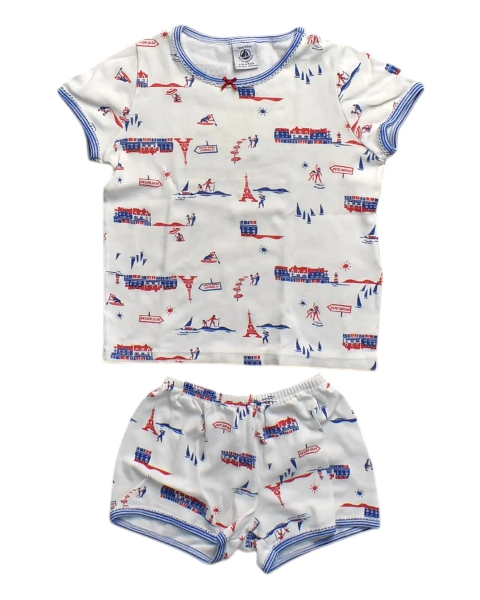 Petit Bateau Paris Print Shorts Set 3M
