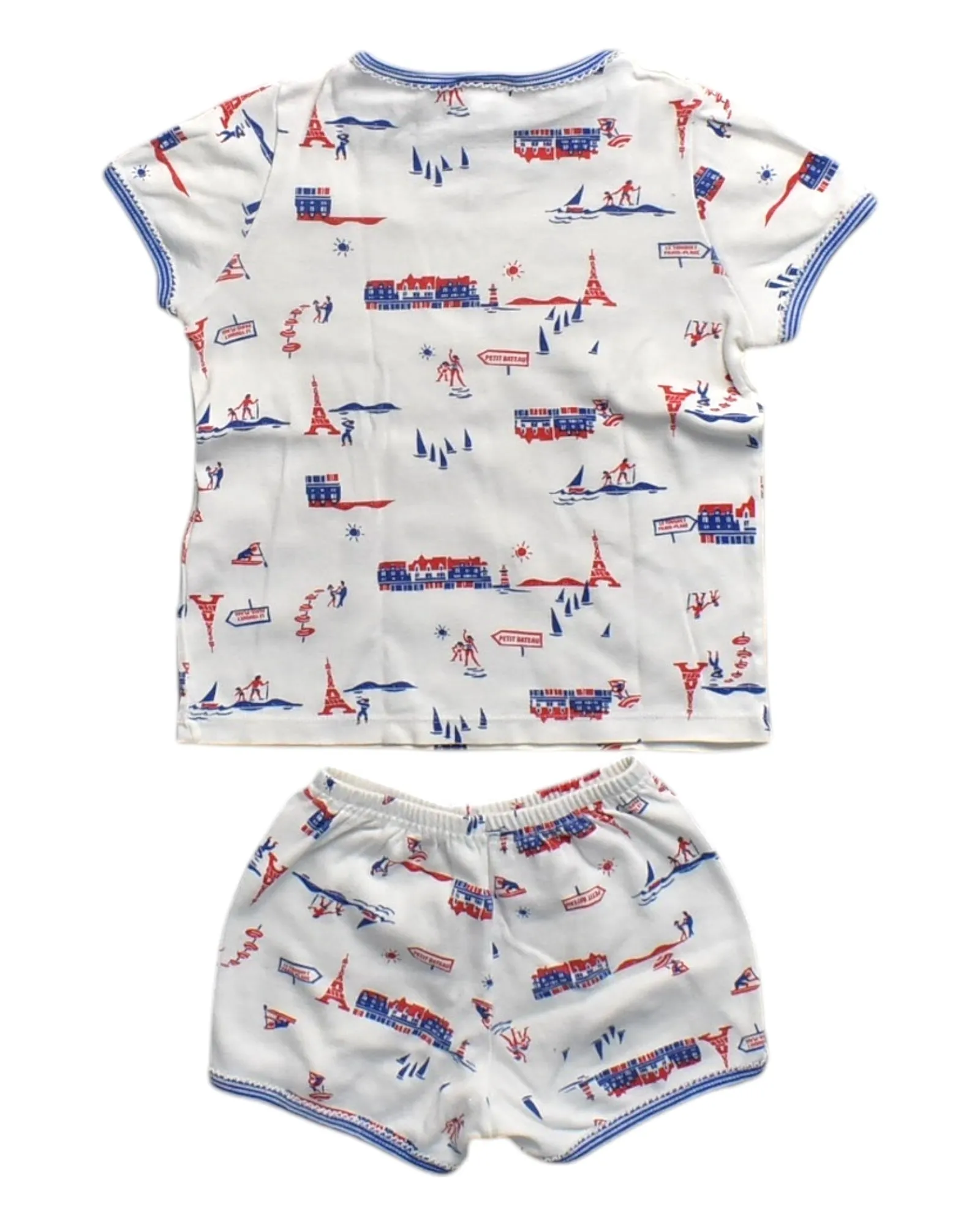 Petit Bateau Paris Print Shorts Set 3M