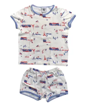 Petit Bateau Paris Print Shorts Set 3M