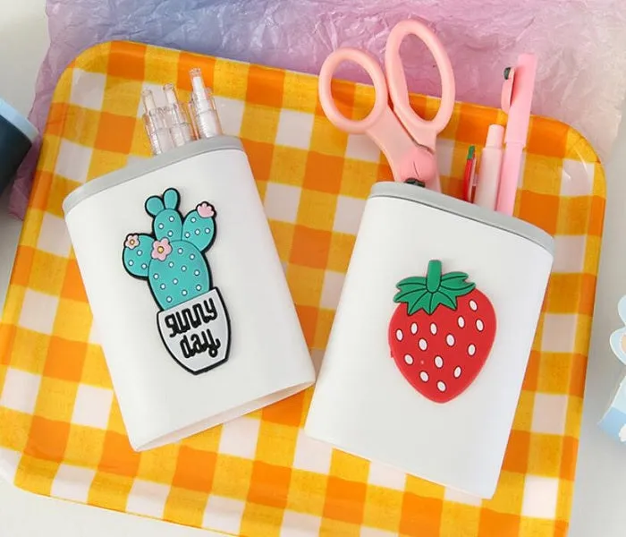 Plastic Desk Pen Stand (Random Design) ( 1 Pc ) - H02700