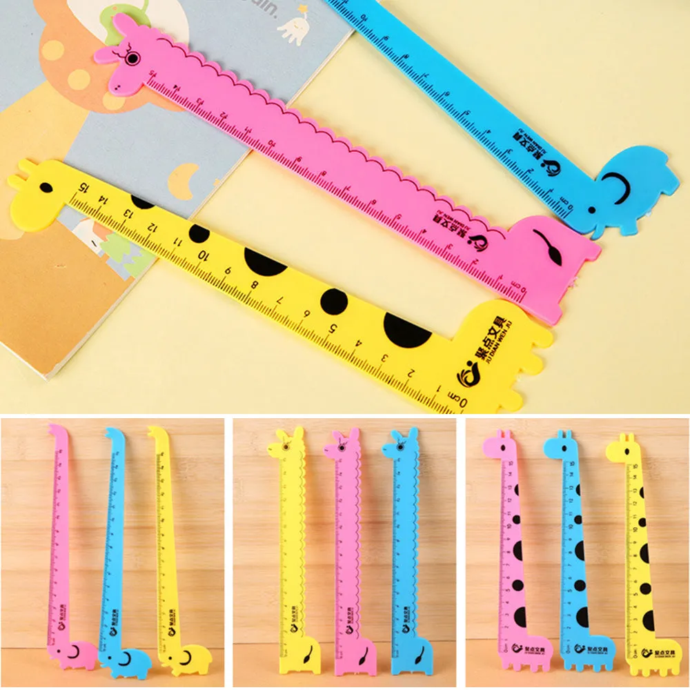 Plastic Giraffe Shape 15cm Plastic Scale Ruler (Pack Of 5) - H00138