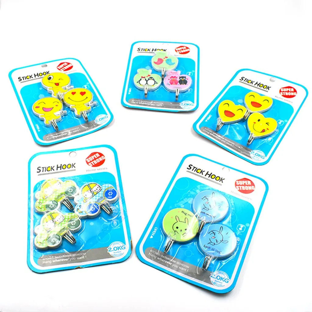 Plastic Self-Adhesive Kitchen 3Pc Hooks ( Random Designs ) - H02633
