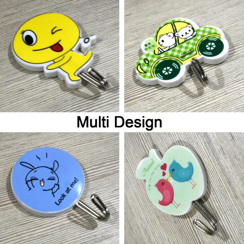 Plastic Self-Adhesive Kitchen 3Pc Hooks ( Random Designs ) - H02633