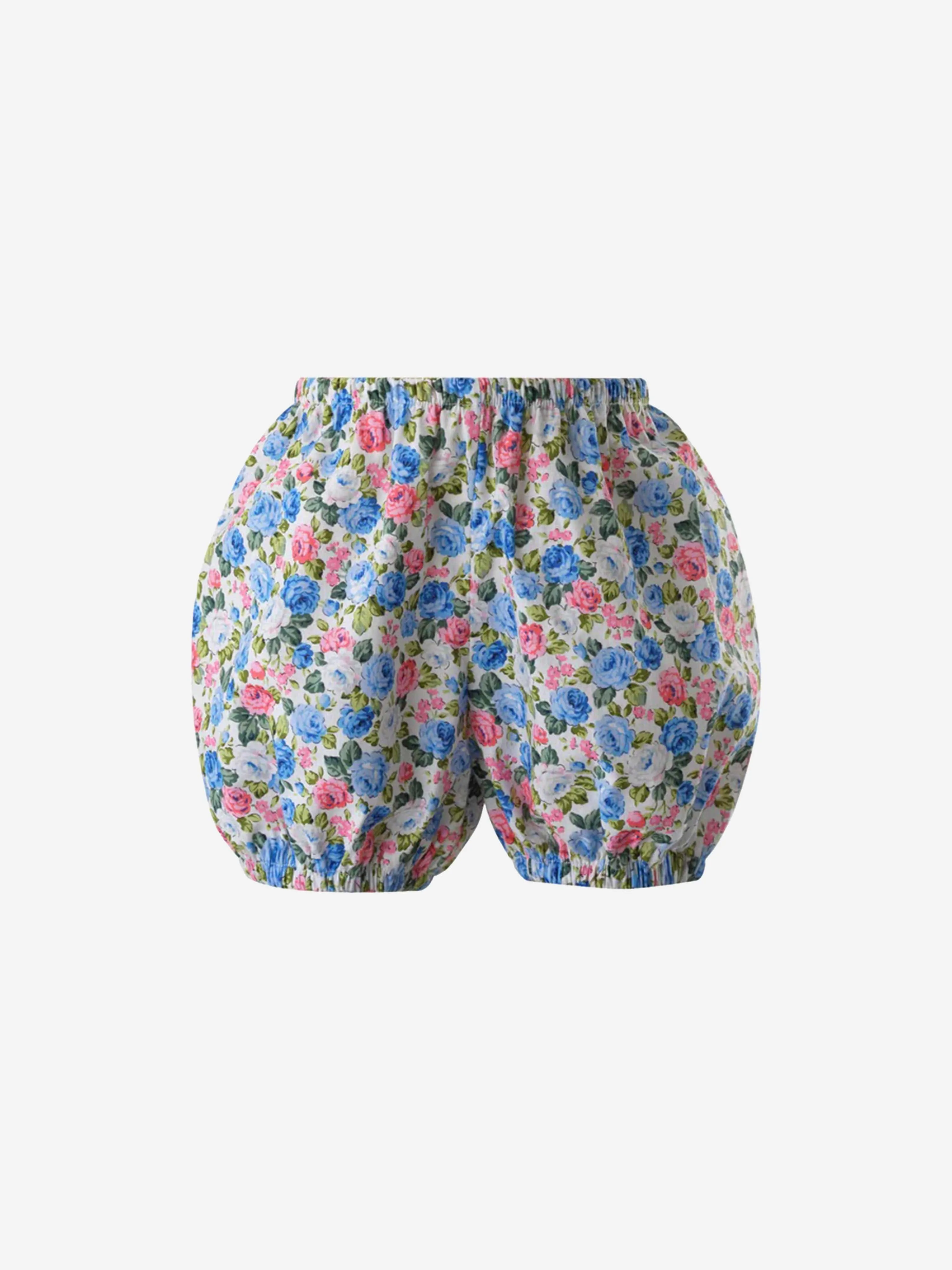 Rachel Riley Baby Girls Rose Dress And Bloomers in Blue