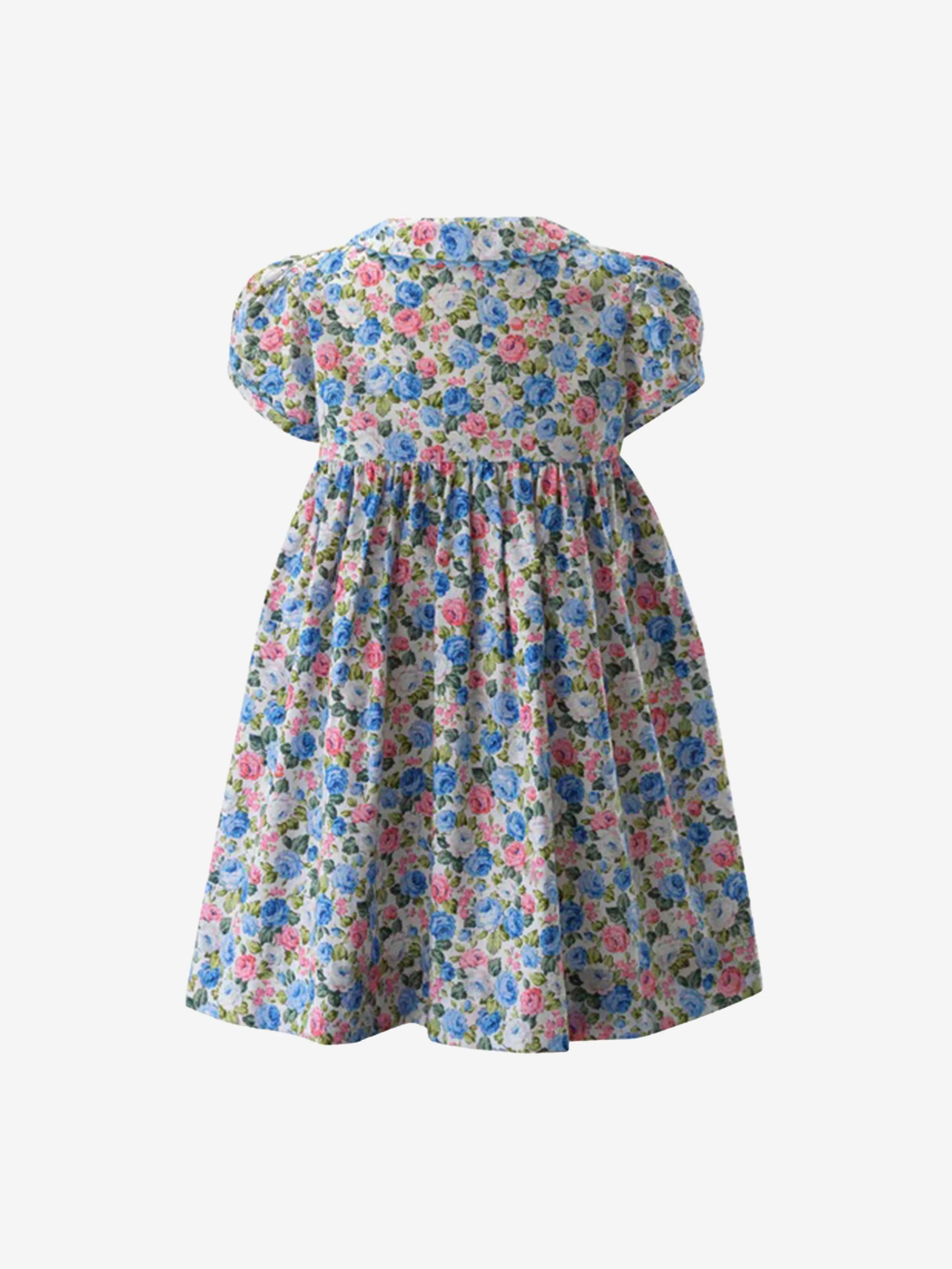 Rachel Riley Baby Girls Rose Dress And Bloomers in Blue