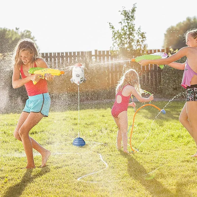 Rocket Launcher Water Sprinkler Toy Fun Outdoor Summer Gadget for Kids