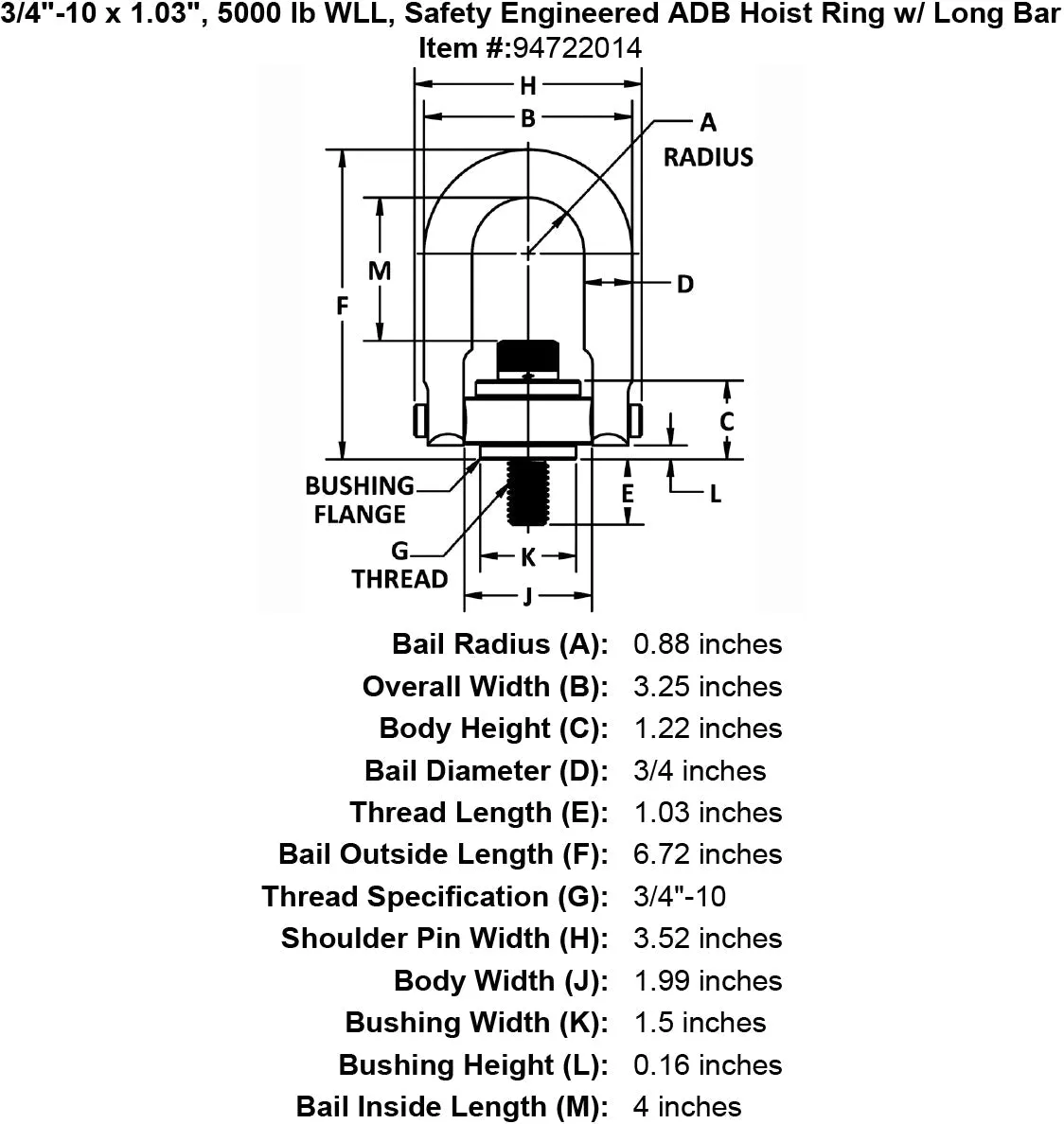 Safety Engineered Long Bar Swivel Hoist Rings