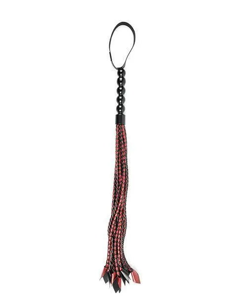 Saffron Braided Flogger - Red-black