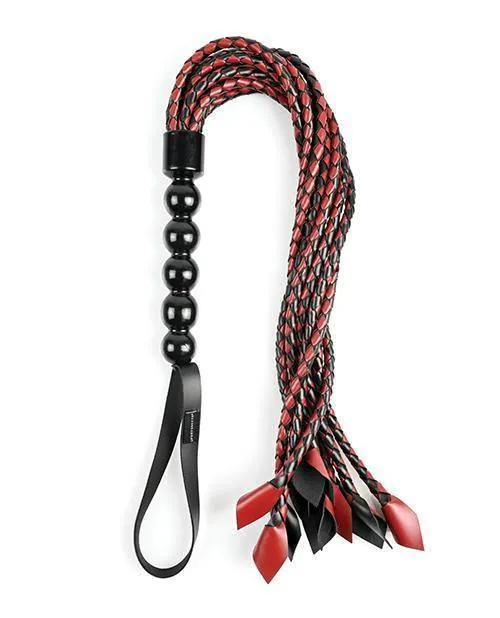 Saffron Braided Flogger - Red-black