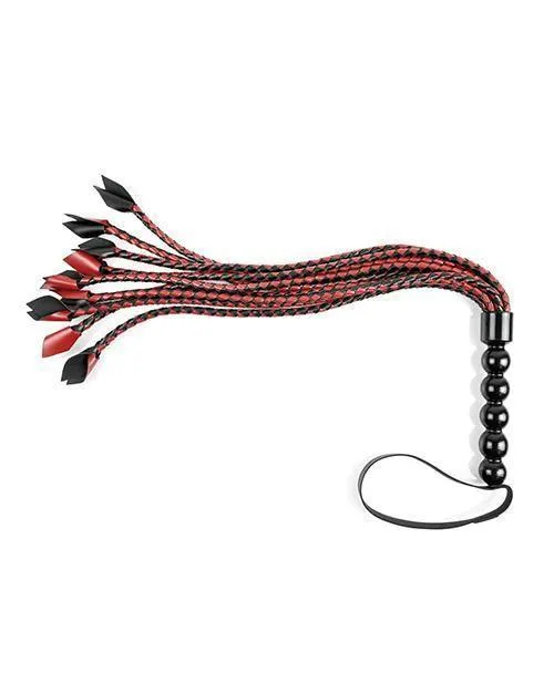 Saffron Braided Flogger - Red-black