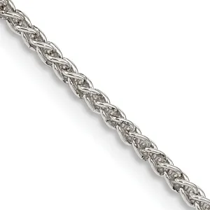 Silver Polished 1.75-mm Solid Round Spiga Chain