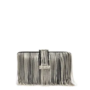 Simitri Black SIlver Chunky Clutch