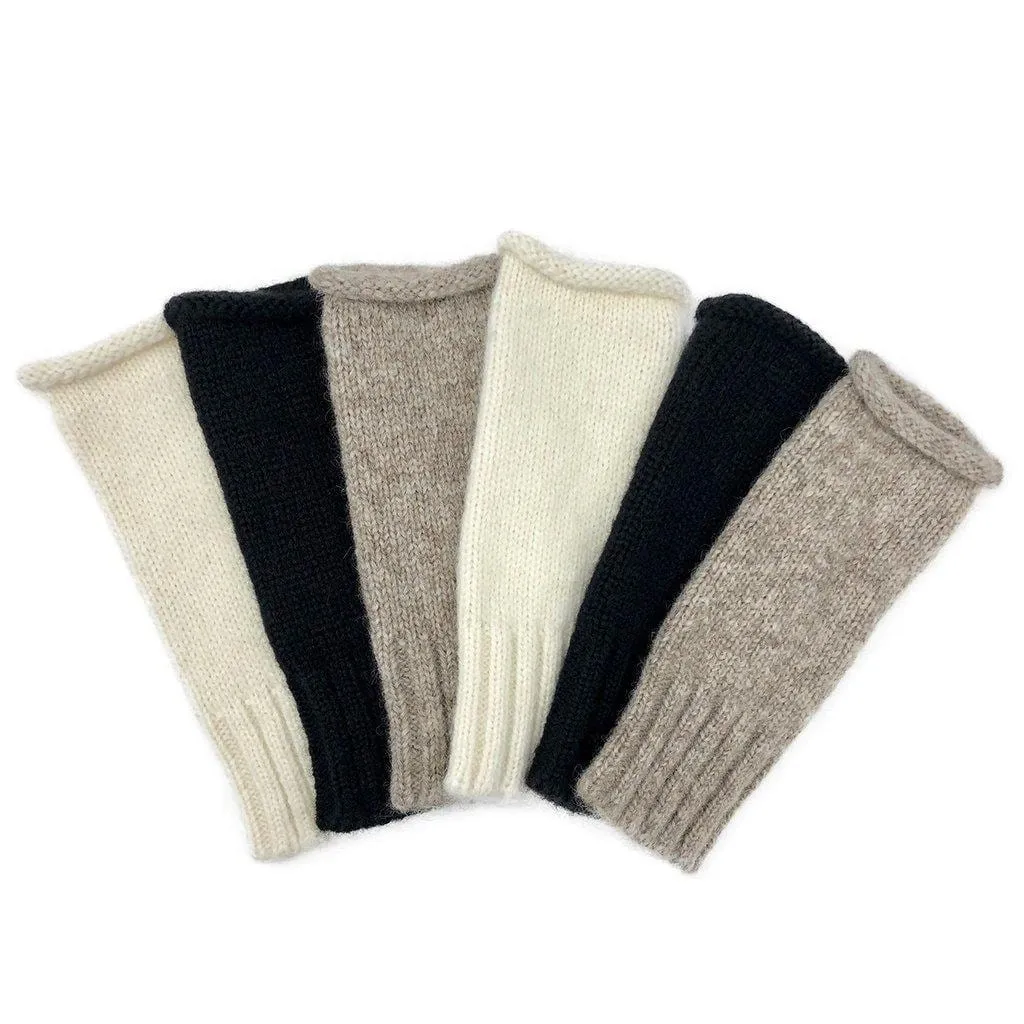 Snow White Essential Knit Alpaca Fingerless Gloves