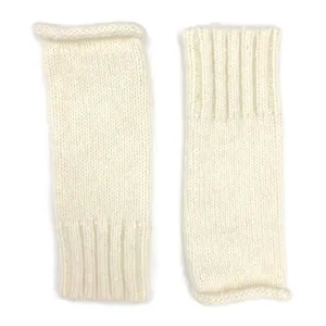 Snow White Essential Knit Alpaca Fingerless Gloves