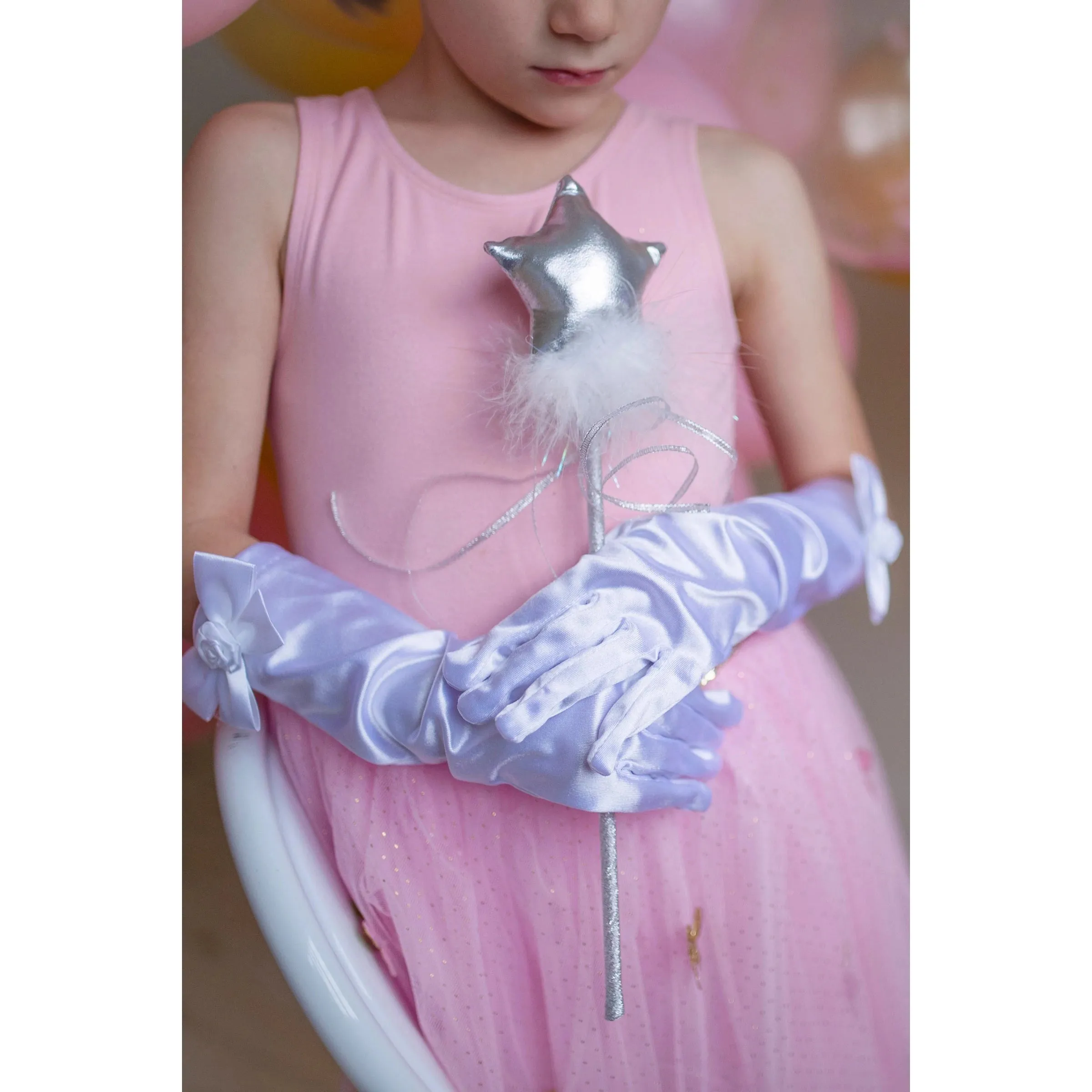 storybook princess gloves, white