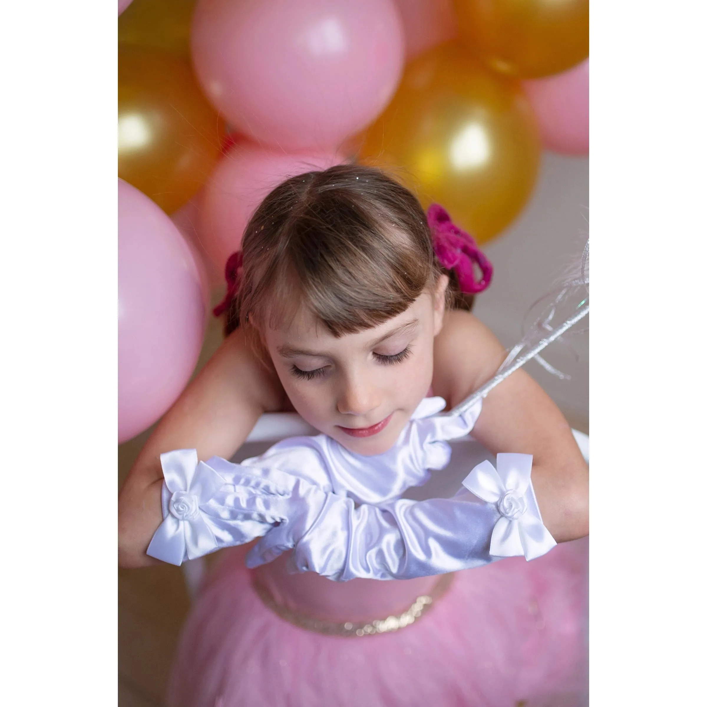 storybook princess gloves, white