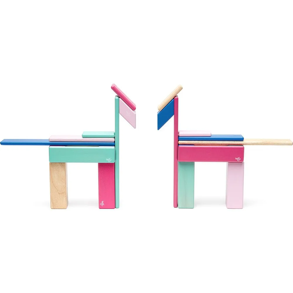 Tegu 24-Piece Magnetic Block Set - Blossom